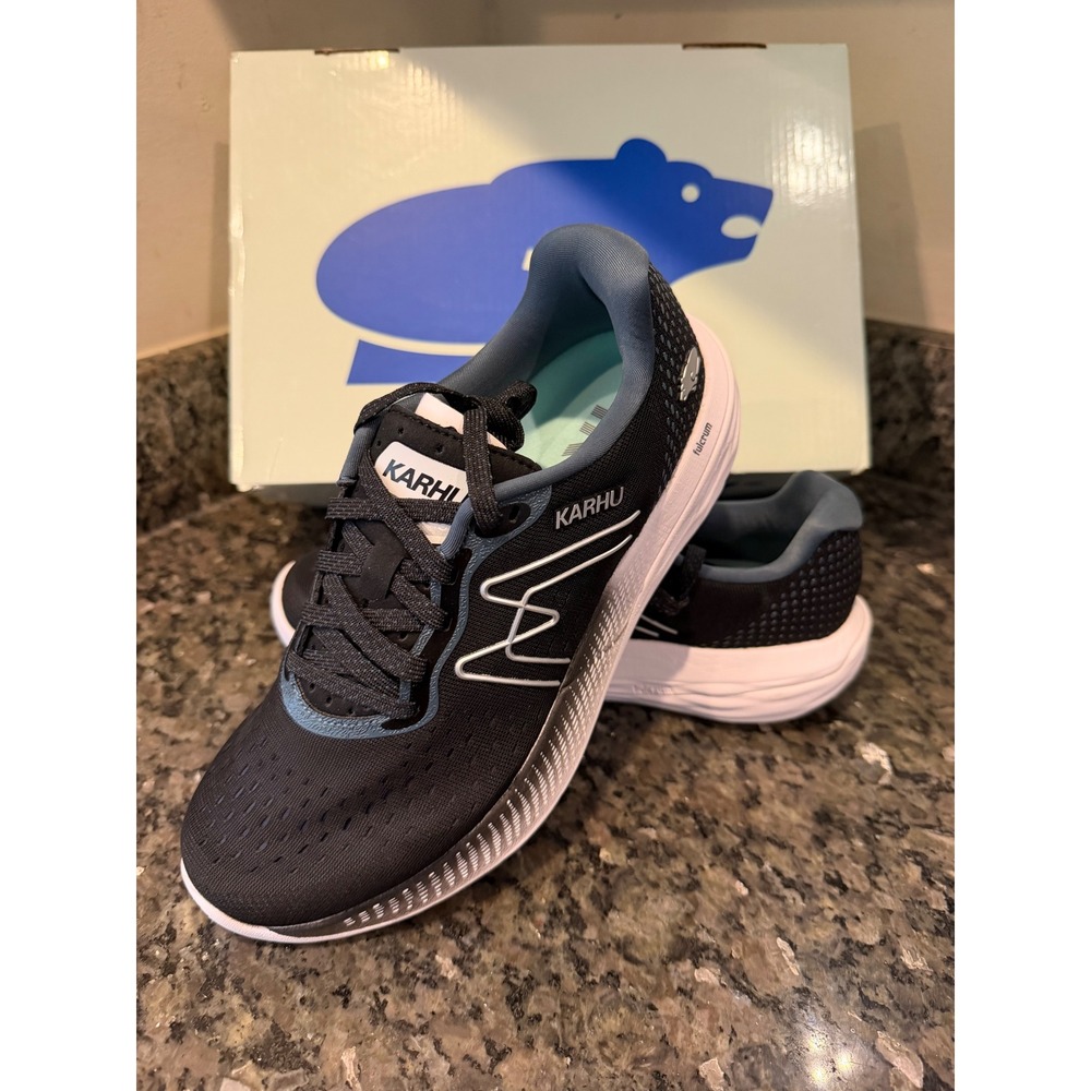 Karhu Ikoni Ortix Women 8.5 Running Shoes Jet Black Dark Slate F200326 NEW